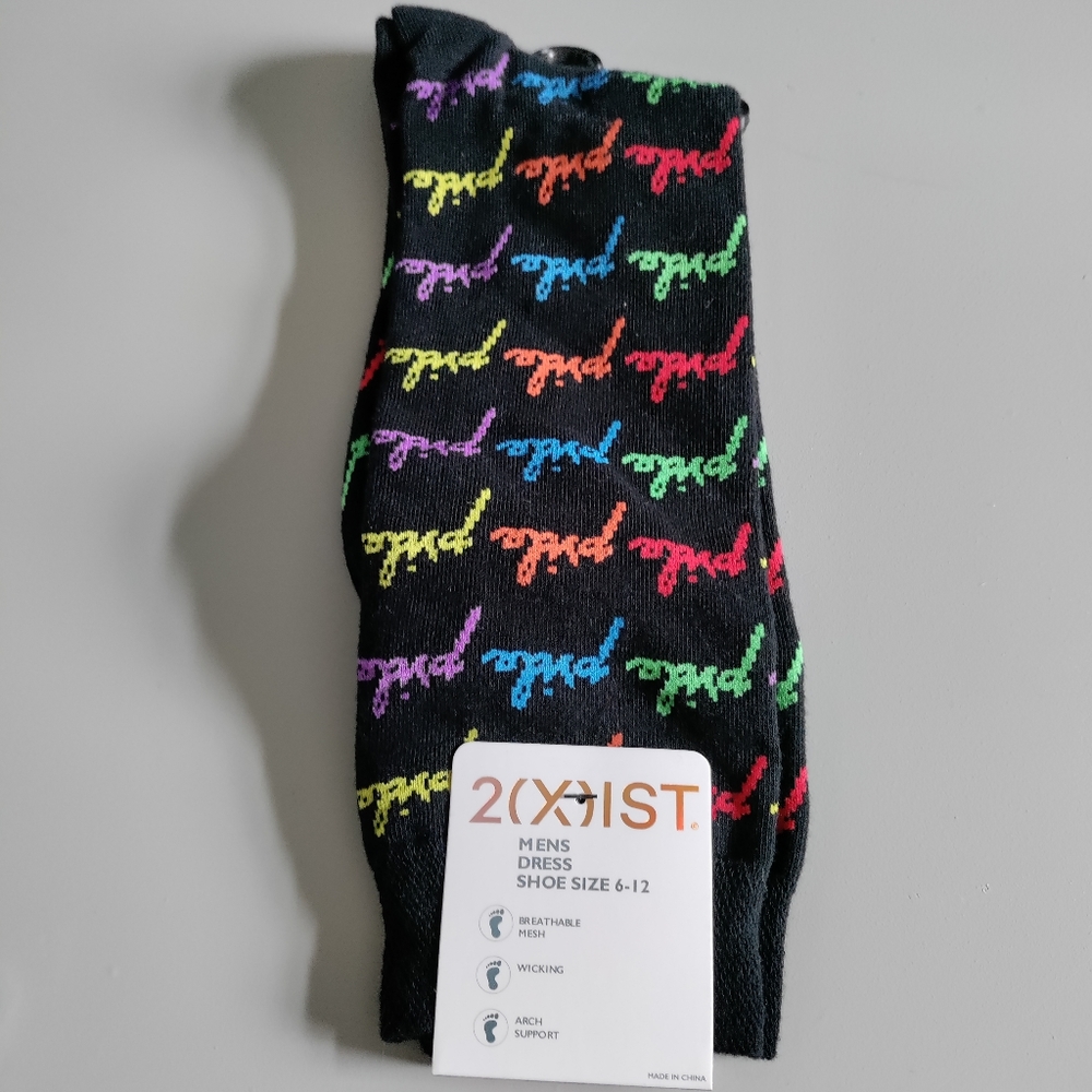 3/$20 2xist Pride print rainbow socks NWT